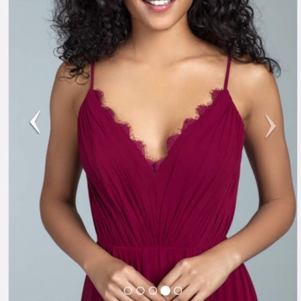 Hayley Paige bridesmaid 5813 Burgundy dress